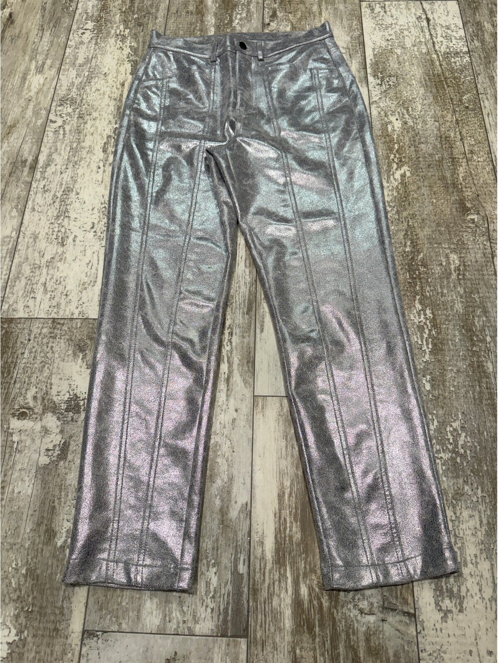 C Wonder Christian Siriano Womens 8 Silver Metallic Pants Disco